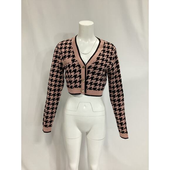 Assignment 'Carly' Pink Heart Charm Cardigan Size L - Picture 2 of 4